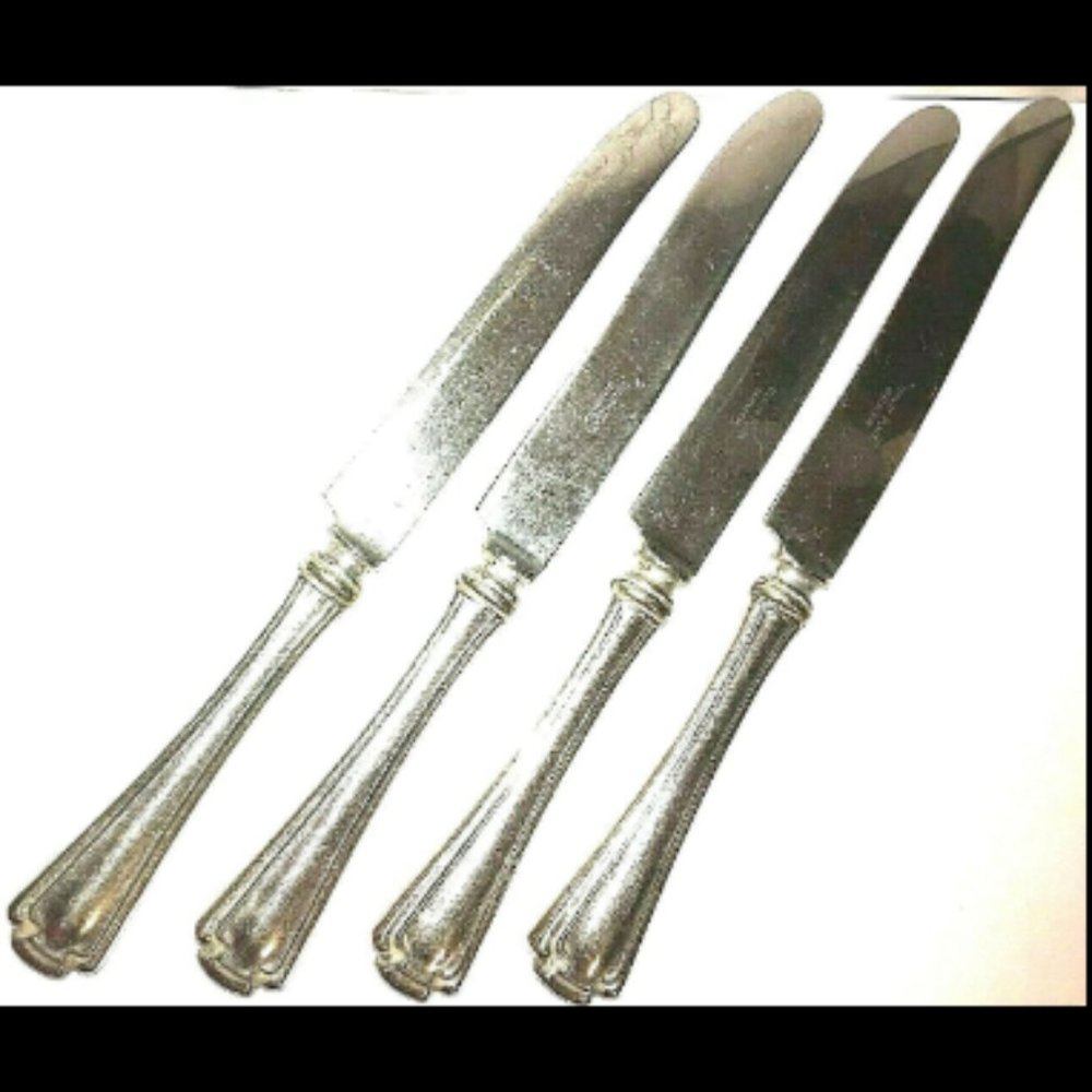 Dinner Knives Utility Plate Stainless Steel Set 4 Heavy-Weight